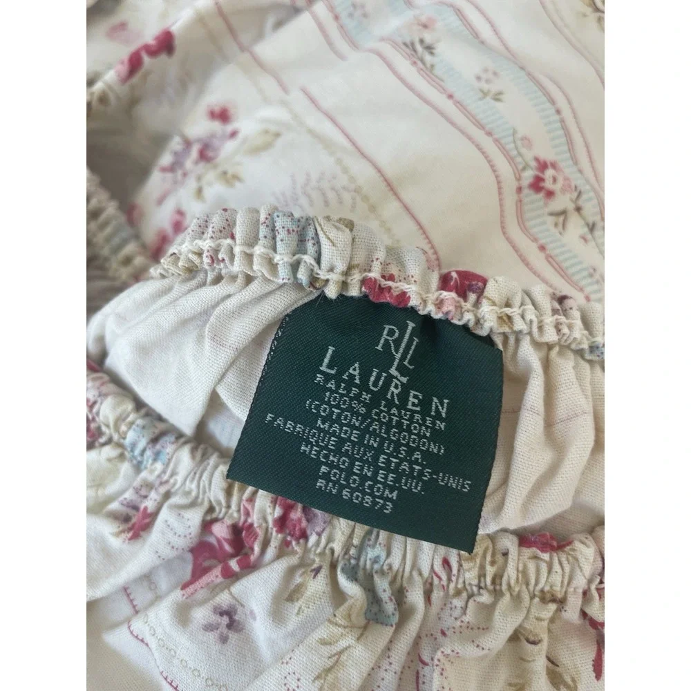 Vtg Ralph Lauren Josie Floral FULL 4 Pc Sheet Set Fitted Flat 2 Stnd Pillowcases